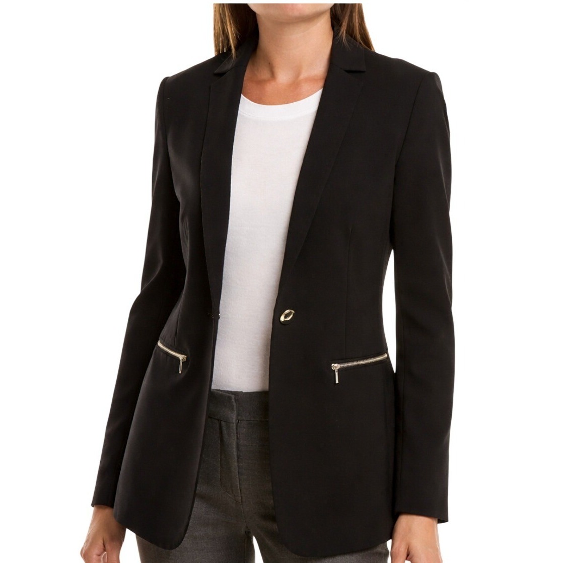 Lafayette 148 Samson Black Blazer 18w Tailored Stretch